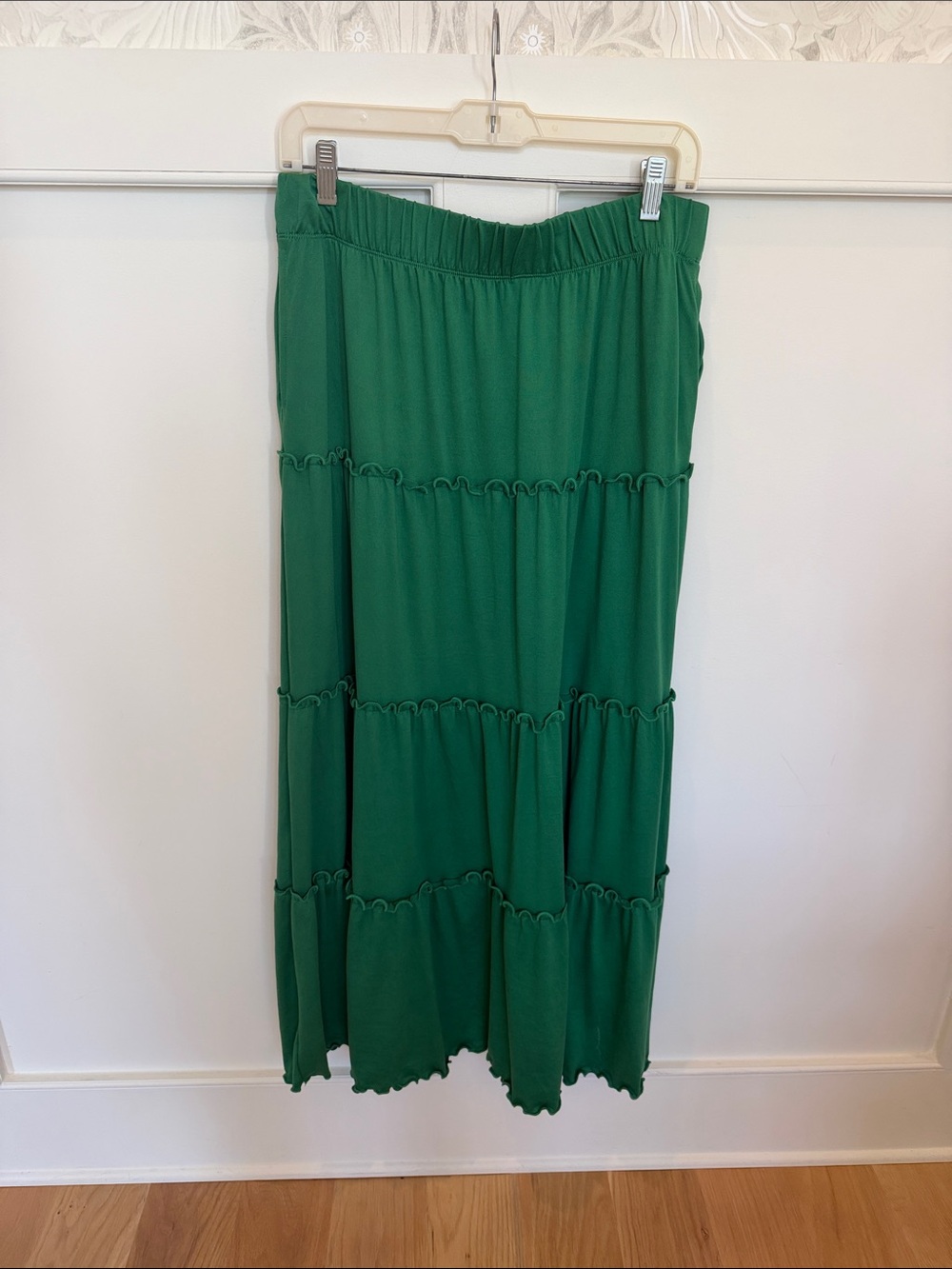 Green Tiered Midi Skirt - Unbranded